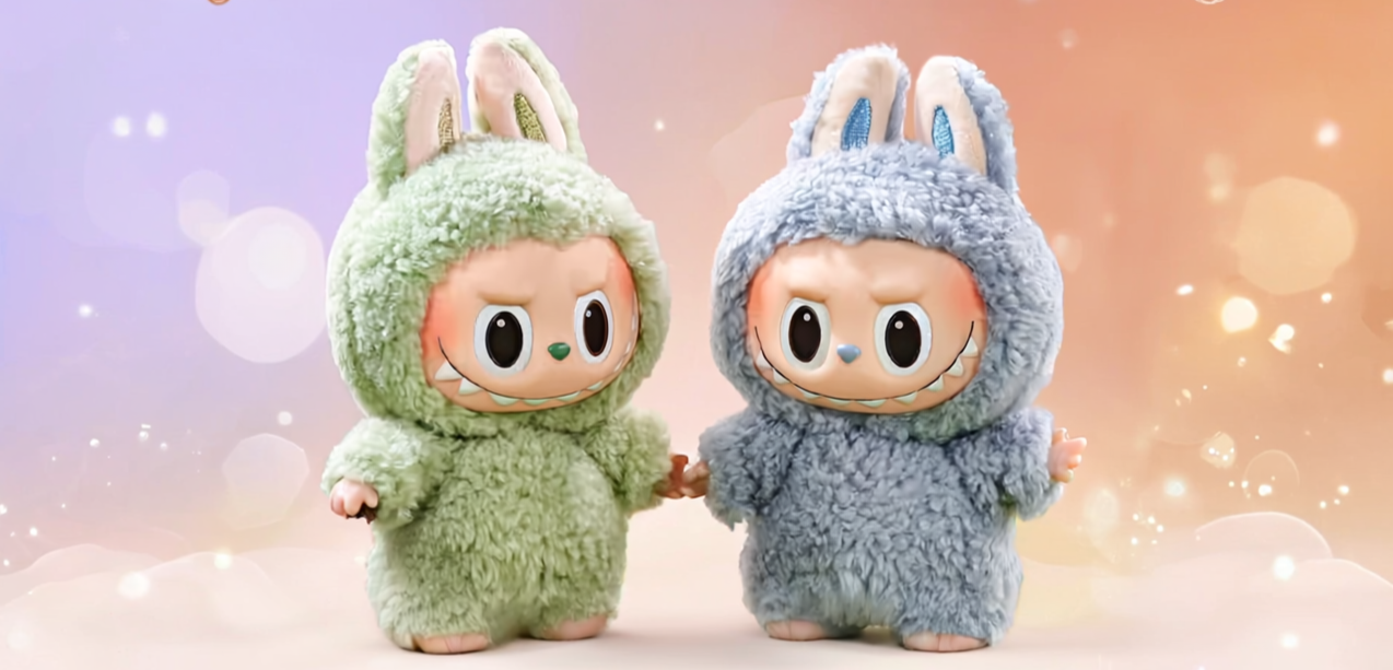 Real vs fake Labubu toy comparison showing packaging, paint quality, and material differences.